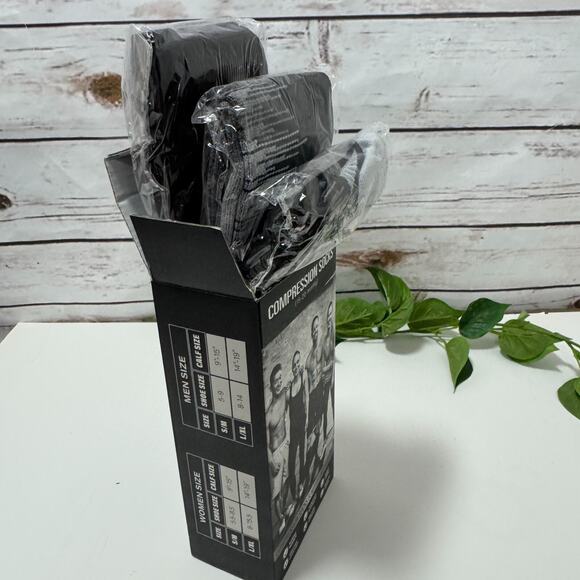 CHARMKING Sport Compression Socks Unisex Circulation 3 Pairs 15-20 mmHg L/XL - Picture 2 of 13